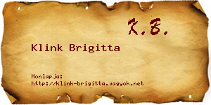 Klink Brigitta névjegykártya